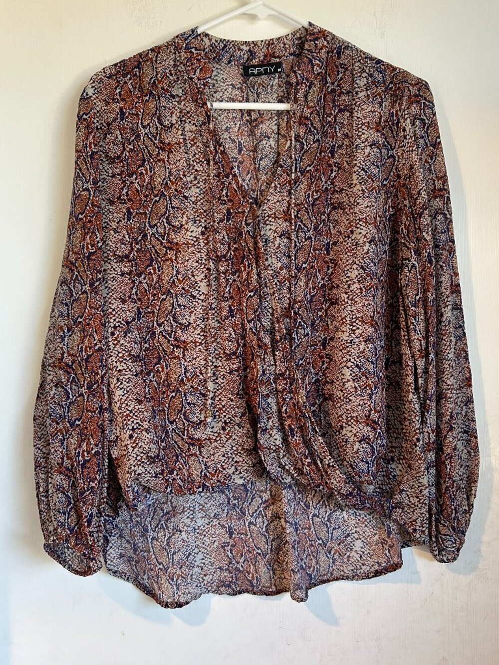 APNY - Snakeskin Pattern Long Sleeve Blouse